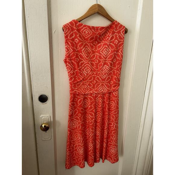 Land’s End Pima Cotton Orange Printed Double Layer Dress NWT | S - Picture 4 of 4